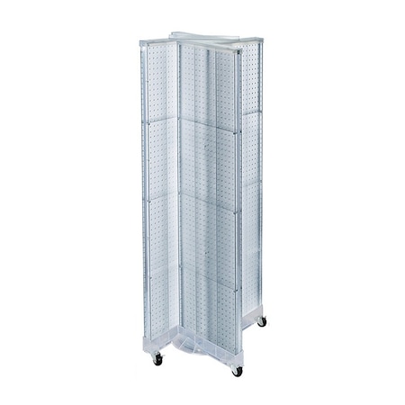 Azar Displays Pinwheel Pegboard Floor Display on Wheeled Base. Panel Size: 16''W x 60''H 700421-CLR